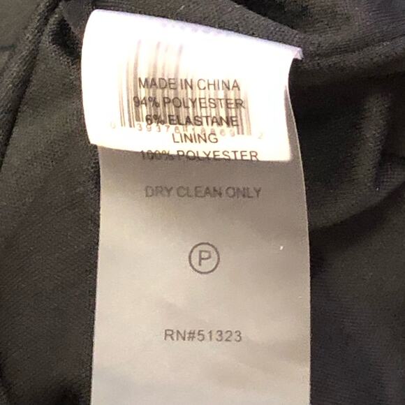 Vince Camuto Black Cold Shoulder White Chiffon Sleeves Dress Size Small - Picture 11 of 13